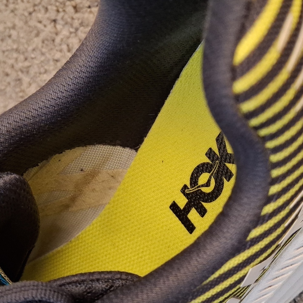 Hoka Men's M Rincon 2 Athletic Shoes - Gray and Lime Sz 10.5 - Picture 8 of 10